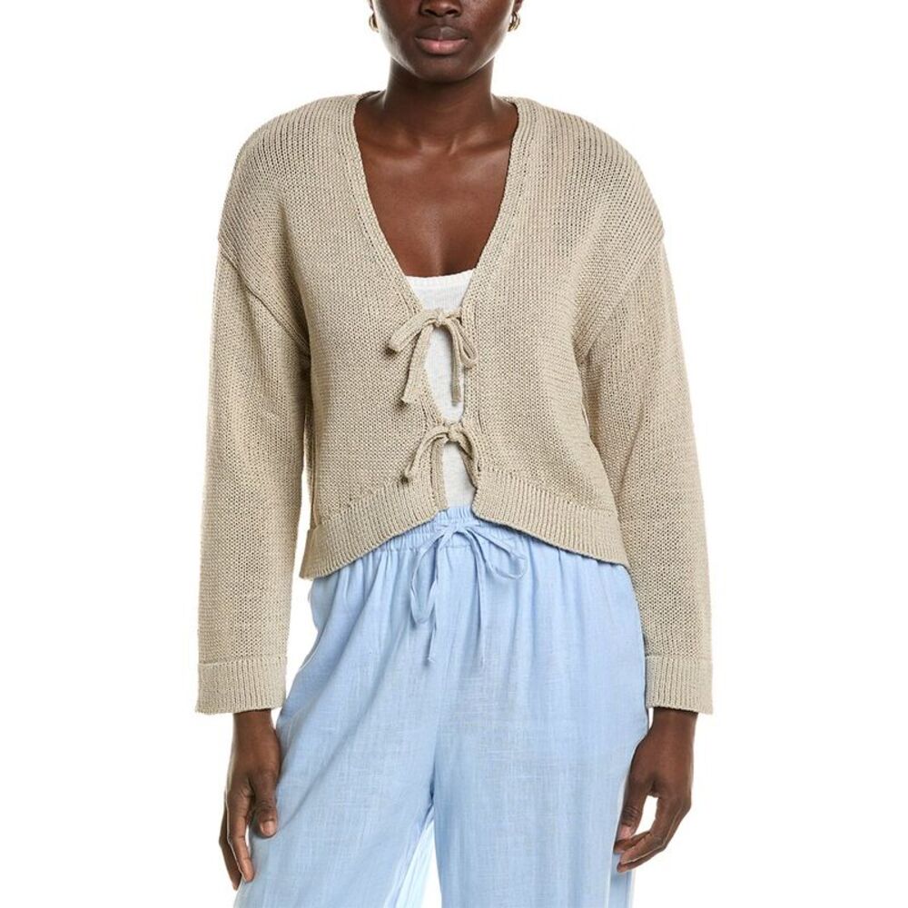 1.State Womens  Tie Front Cardigan, Brown